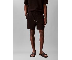 Sweatshorts CALVIN KLEIN JEANS "HD COTTON WAFFLE SHORT", Herren, Gr. M, N-Gr, schwarz, Web, Obermaterial: 100% Baumwolle, klassisch kurz, Hosen Sweatshorts, Mit elastischem Bund (34205204-M) schwarz