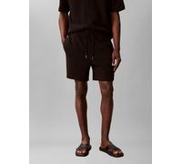Sweatshorts CALVIN KLEIN JEANS "HD COTTON WAFFLE SHORT", Herren, Gr. S, N-Gr, schwarz, Web, Obermaterial: 100% Baumwolle, klassisch kurz, Hosen Sweatshorts, Mit elastischem Bund (34205204-S) schwarz