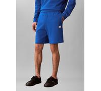 Sweatshorts CALVIN KLEIN JEANS, Herren, Gr. L, N-Gr, blau (classic blau), Sweatware, Obermaterial: 100% Baumwolle, unifarben, lässig geschnitten kurz, Hosen Sweatshorts, Regular Fit, Logo-Badge, Seite
