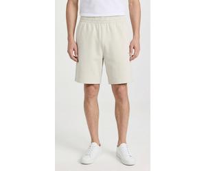 Sweatshorts CALVIN KLEIN JEANS, Herren, Gr. M, N-Gr, oatmeal, Sweatware, Obermaterial: 100% Baumwolle, unifarben, lässig geschnitten kurz, Hosen Sweatshorts, Regular Fit, Logo-Badge, Seitentaschen (71