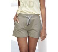 Sweatshorts ELBSAND "Melros", Damen, Gr. M (38), N-Gr, grün (khaki), Sweatware, Obermaterial: 95% Baumwolle, 5% Elasthan, unifarben, figurumspielend kurz, Hosen Sweatshorts, mit Taschen, kurze Hose au