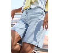 Sweatshorts ELBSAND "Vivi", Damen, Gr. S (36), N-Gr, seegras, Sweatware, Obermaterial: 95% Baumwolle, 5% Elasthan, unifarben, figurumspielend kniefrei, Hosen Sweatshorts, mit Logodruck auf der Gesäßta