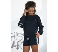 Sweatshorts FRENCH CONNECTION, Damen, Gr. 32/34, N-Gr, schwarz, Sweatware, Obermaterial: 60% Baumwolle, 40% Polyester, unifarben mit Farbeinsatz, lässig geschnitten kurz, Hosen Sweatshorts, mit seitli