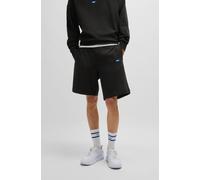 Sweatshorts HUGO BLUE "Nasensio", Herren, Gr. XXL, N-Gr, schwarz (schwarz001), Sweatware, Obermaterial: 100% Baumwolle, unifarben, regular fit kniefrei, Hosen Sweatshorts, mit Markenlabel (83748958-XX