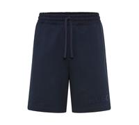 Sweatshorts HUGO "Dinkoe", Herren, Gr. L, N-Gr, blau (dunkelblau405), Sweatware, Obermaterial: 100% Baumwolle, unifarben, relaxed fit kniefrei, Hosen Sweatshorts, elastischer Bund mit Kordel, Relaxed
