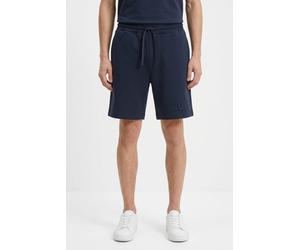 Sweatshorts HUGO "Dinkoe", Herren, Gr. XL, N-Gr, blau (dunkelblau405), Sweatware, Obermaterial: 100% Baumwolle, unifarben, relaxed fit kniefrei, Hosen Sweatshorts, elastischer Bund mit Kordel, Relaxed