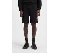 Sweatshorts HUGO "Diz", Herren, Gr. L, N-Gr, schwarz001, Sweatware, Obermaterial: 100% Baumwolle, unifarben, regular fit knielang, Hosen Sweatshorts, Regular Fit, elastischer Bund mit Kordel, HUGO Red