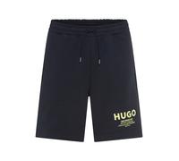 Sweatshorts HUGO "Nomario", Herren, Gr. XXL, N-Gr, dunkelblau406, Sweatware, Obermaterial: 100% Baumwolle, regular fit kniefrei, Hosen Sweatshorts, mit großem Druck (86262643-XXL) dunkelblau406