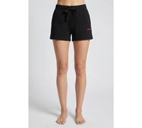 Sweatshorts HUGO UNDERWEAR, Damen, Gr. XL, N-Gr, schwarz 001, Sweatware, Obermaterial: 66% Baumwolle, 30% Polyester, 4% Elasthan, Hosen Sweatshorts, elastischer Bund, kontrastfarbene Details, normale
