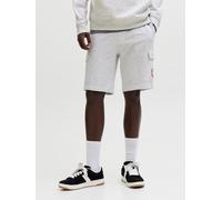 Sweatshorts JACK & JONES "JPSTGORDON ALLIANCE SWEAT SHORTS", Herren, Gr. S, N-Gr, weiß melange, angeraute Sweatware, Obermaterial: 60% Baumwolle, 40% Polyester, meliert, regular fit, Hosen Sweatshorts