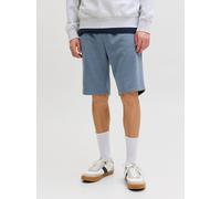 Sweatshorts JACK & JONES "JPSTGORDON mit elastischem Bund", Herren, Gr. L, N-Gr, blau mirage, Web, Obermaterial: 65% Polyester, 35% Baumwolle, unifarben, slim fit kniefrei, Hosen Sweatshorts, unifarbe