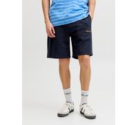 Sweatshorts JACK & JONES "JPSTKARL NORREBRO SWEAT SHORTS REG SN", Herren, Gr. L, N-Gr, sky captain, angeraute Sweatware, Obermaterial: 89% Baumwolle, 11% Polyester, unifarben, relaxed fit knielang, Ho