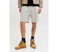 Sweatshorts JACK & JONES "JPSTKARL NORREBRO SWEAT SHORTS REG SN", Herren, Gr. XL, N-Gr, weiß melange, angeraute Sweatware, Obermaterial: 89% Baumwolle, 11% Polyester, meliert, relaxed fit knielang, Ho