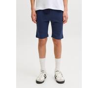 Sweatshorts JACK & JONES JUNIOR "JPSTGORDON COLLEGE SWEAT SHORTS MID JNR", Mädchen, Gr. 164, N-Gr, navy blazer, Web, Obermaterial: 80% Baumwolle, 20% Polyester, bestickt, unifarben, regular fit kniela
