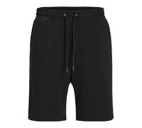 Sweatshorts "JPSTGORDON BRADLEY SWEAT SHORTS MI PLS", Herren, Gr. 42 (4XL), N-Gr, schwarz, angeraute Sweatware, Obermaterial: 65% Polyester, 35% Baumwolle, JACK & JONES PLUSSIZE, unifarben, regular fi
