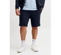 Sweatshorts "JPSTGORDON BRADLEY SWEAT SHORTS MI PLS", Herren, Gr. 46 (6XL), N-Gr, schwarz (navy blazer), angeraute Sweatware, Obermaterial: 65% Polyester, 35% Baumwolle, JACK & JONES PLUSSIZE, unifarb
