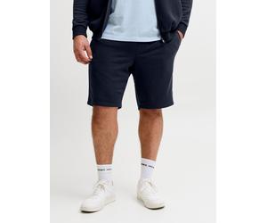 Sweatshorts "JPSTGORDON BRADLEY SWEAT SHORTS MI PLS", Herren, Gr. 46 (6XL), N-Gr, schwarz (navy blazer), angeraute Sweatware, Obermaterial: 65% Polyester, 35% Baumwolle, JACK & JONES PLUSSIZE, unifarb