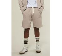 Sweatshorts KANGAROOS, Herren, Gr. M (48/50), N-Gr, beige, angeraute Sweatware, Obermaterial: 60% Baumwolle, 40% Polyester, unifarben, bequem kurz, Hosen Sweatshorts, seitliche Taschen, kontrast Bände