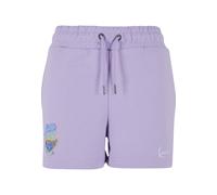 Sweatshorts KARL KANI "Karl Kani Damen KW232-030-1 KK Small Signature Shorts", Damen, Gr. XS, US-Größen, light lila, 100% Baumwolle, loose fit, Hosen Sweatshorts (82590625-XS)