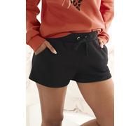 Sweatshorts LASCANA, Damen, Gr. 40/42, N-Gr, schwarz, Obermaterial: 60% Baumwolle, 40% Polyester, unifarben, bequem kurz, Hosen Sweatshorts, Lounge-/Relaxshorts mit Bindeband, Loungewear (29252205-40)