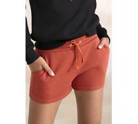 Sweatshorts LASCANA, Damen, Gr. 44/46, N-Gr, rot (rotbraun), Obermaterial: 60% Baumwolle, 40% Polyester, unifarben, bequem kurz, Hosen Sweatshorts, Lounge-/Relaxshorts mit Bindeband, Loungewear (88305