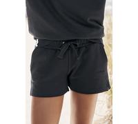 Sweatshorts LASCANA, Damen, Gr. 44/46, N-Gr, schwarz, Sweatware, Obermaterial: 100% Baumwolle, bestickt, unifarben, bequem kurz, Hosen Sweatshorts, aus organischer Baumwolle, Loungewear (90825214-44) 
