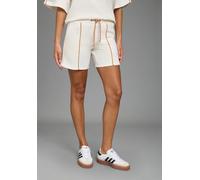 Sweatshorts LAURA SCOTT, Damen, Gr. 36, N-Gr, weiß, angeraute Sweatware, Obermaterial: 60% Baumwolle, 40% Polyester, unifarben mit Farbeinsatz, Hosen Sweatshorts, aus angerauter Sweatware, aus Baumwol