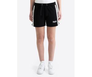 Sweatshorts LONSDALE "CARLOWAY", Damen, Gr. M, N-Gr, schwarz, weiß, Obermaterial: 60% Baumwolle, 40% Polyester, Hosen Sweatshorts, sportlicher Stil, für Sportmode und Streetwear, lässiger Look (885763