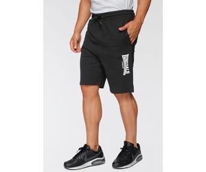 Sweatshorts LONSDALE "FRINGFORD", Herren, Gr. S (48), N-Gr, schwarz, angeraute Sweatware, Obermaterial: 80% Baumwolle, 20% Polyester, unifarben, Hosen Sweathose Kurze Hose Sweatshorts, Topseller (7066