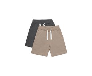 Sweatshorts MINYMO "Sweatshorts MIBasic 53 -Sweat short (2-pack)", Mädchen, Gr. 116, N-Gr, braun (fossil), Obermaterial: 100% Baumwolle CO., Hosen Sweatshorts (56124246-116) fossil
