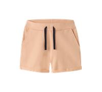 Sweatshorts NAME IT "NKFVOLTA SWE SHORTS UNB", Mädchen, Gr. 116, N-Gr, peach fuzz, angeraute Sweatware, Obermaterial: 95% Baumwolle, 5% Elasthan, unifarben, regular fit kurz, Hosen Sweatshorts, Baumwo
