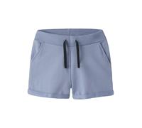 Sweatshorts NAME IT "NKFVOLTA SWE SHORTS UNB", Mädchen, Gr. 92, N-Gr, blau (lila impression), angeraute Sweatware, Obermaterial: 95% Baumwolle, 5% Elasthan, unifarben, regular fit kurz, Hosen Sweatsho