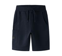 Sweatshorts NAME IT "NKMVIVASSE LONG SWE SHORTS UNB", Mädchen, Gr. 140, N-Gr, navy blazer, Sweatware, Obermaterial: 100% Baumwolle, unifarben, regular fit kurz, Hosen Sweatshorts, Baumwolle, regular f