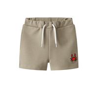 Sweatshorts NAME IT "NMMFRESNO NREG SWE SHORTS UNB BOX PB", Mädchen, Gr. 122, N-Gr, aluminium, Sweatware, Obermaterial: 60% Baumwolle, 40% Polyester, bedruckt, unifarben, normal kurz, Hosen Sweatshort