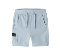 Sweatshorts NAME IT "NMMVIVASSE LONG SWE SHORTS UNB", Jungen, Gr. 98, N-Gr, blau fog, Sweatware, Obermaterial: 100% Baumwolle, unifarben, regular fit kurz, Hosen Sweatshorts, Baumwolle, regular fit (9