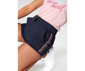 Sweatshorts OCEAN SPORTSWEAR, Damen, Gr. 36, N-Gr, blau (marine), Obermaterial: 95% Baumwolle, 5% Elasthan, unifarben, bequem kurz, Hosen Sweatshorts, mit Tapestreifen (60417949-36) marine