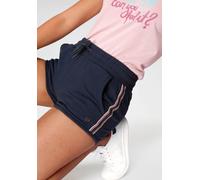Sweatshorts OCEAN SPORTSWEAR, Damen, Gr. 44, N-Gr, blau (marine), Obermaterial: 95% Baumwolle, 5% Elasthan, unifarben, bequem kurz, Hosen Sweatshorts, mit Tapestreifen (60417949-44) marine