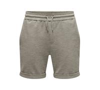 Sweatshorts ONLY & SONS "ONSNEWKODYL REG S SHORTS BP", Herren, Gr. M, N-Gr, vintage khaki pattern:melange, Sweatware, Obermaterial: 62% Polyester, 33% Viskose, 5% Elasthan, unifarben, regular fit ca. 
