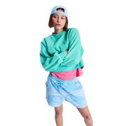 Sweatshorts ROXY "Make It Sunny", Damen, Gr. S, airy blau make a splash big, Obermaterial: 78% Walkfrottier, 22% Microfaser;, Hosen Sweatshorts (23833634-S) airy blau make a splash big
