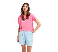 Sweatshorts ROXY "Make It Sunny", Damen, Gr. XS, airy blau make a splash big, Obermaterial: 78% Baumwolle, 22% Polyester., Hosen Sweatshorts (23833634-XS) airy blau make a splash big