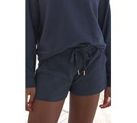 Sweatshorts S.OLIVER, Damen, Gr. 32/34, N-Gr, blau (petrol), Rippware, Obermaterial: 100% Baumwolle, unifarben, bequem kurz, Hosen Sweatshorts, Kurze Hose aus Ripp-Qualität mit seitlichen Taschen, Lou