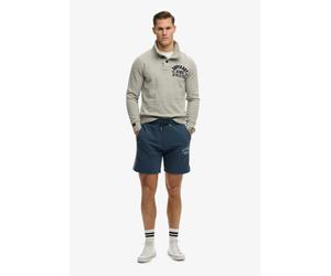 Sweatshorts SUPERDRY "ATH ESS SHORT", Herren, Gr. XXL, N-Gr, blau (navy), Sweatware, Obermaterial: 80% Baumwolle, 20% Polyester, meliert, loose fit kniefrei, Hosen Sweatshorts, aus Baumwolle und Polye