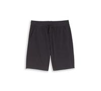 Sweatshorts TOM TAILOR, Mädchen, Gr. 134, N-Gr, schwarz (coal grau), Sweatware, Obermaterial: 70% Baumwolle, 30% Polyester. Futter: 100% Baumwolle, unifarben, loose fit kniefrei, Hosen Sweatshorts, mi