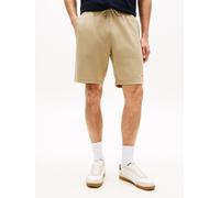 Sweatshorts TOMMY HILFIGER "TOMMY LOGO", Herren, Gr. S, N-Gr, keystone, Web, Obermaterial: 100% Baumwolle, unifarben, regular fit kurz, Hosen Sweatshorts, Regular fit mit elastischem Bund (51582704-S)