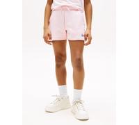 Sweatshorts TOMMY HILFIGER "TOMMY SCRIPT SWEATSHORT", Jungen, Gr. 3 (98), N-Gr, rosa (light pink), Sweatware, Obermaterial: 80% Baumwolle, 20% Polyester, unifarben, regular fit kurz, Hosen Sweatshorts
