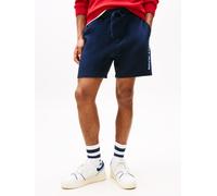 Sweatshorts TOMMY JEANS "TJM RLX NEW CLSSCS BEACH SHORT", Herren, Gr. L, N-Gr, blau (schwarz night navy), Sweatware, Obermaterial: 100% Baumwolle, unifarben, regular fit kurz, Hosen Sweatshorts, Mit K