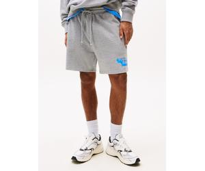 Sweatshorts TOMMY JEANS "TJM RLX STACK LOGO SWEATSHRT EXT", Herren, Gr. XXL, N-Gr, grau (grau htr), Web, Obermaterial: 100% Baumwolle, unifarben, normal kurz, Hosen Sweatshorts, Mit Kordelzug (8732613