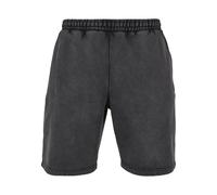 Sweatshorts URBAN CLASSICS "Urban Classics Herren Heavy Stone Washed Sweat Shorts", Herren, Gr. S, US-Größen, schwarz, 70% Baumwolle, 30% Polyester, unifarben, relaxed fit, Hosen Sweatshorts (29843140