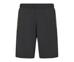 Sweatshorts URBAN CLASSICS "Urban Classics Herren Piped Track Shorts", Herren, Gr. XXL, US-Größen, schwarz, 100% Polyester, gestreift, loose fit, Hosen Sweatshorts (38719235-XXL) schwarz
