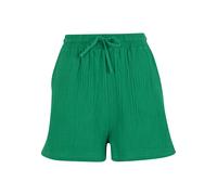 Sweatshorts URBAN CLASSICS "Urban Classics Ladies Musselin Shorts", Damen, Gr. M, US-Größen, grün (froggrün), 100% Baumwolle, unifarben, loose fit, Hosen Sweatshorts (35343460-M) froggrün